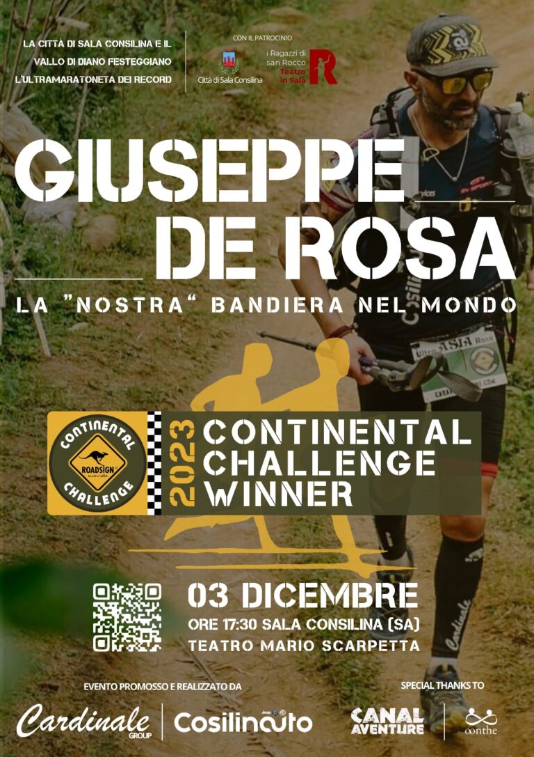 L’ultramaratoneta Giuseppe De Rosa festeggia il secondo titolo mondiale a Sala Consilina