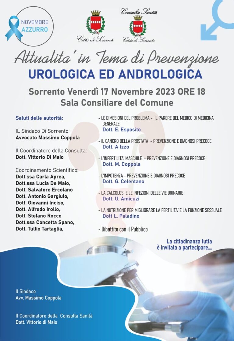 A Sorrento un incontro sulla prevenzione urologica ed andrologica