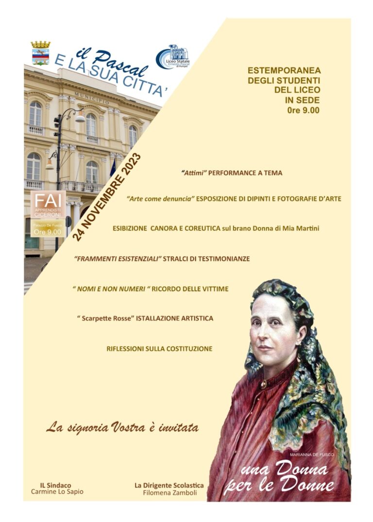 Pompei, per la giornata nazionale FAI iniziativa del comune e del liceo “Pascal” Pompei, per la giornata nazionale FAI iniziativa del comune e del liceo “Pascal”