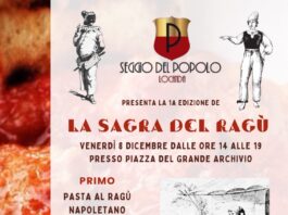 L'8 dicembre Prima 'Sagra del Ragù' a Napoli. Piazzetta del 'Grande Archivio' cibo e tammorre