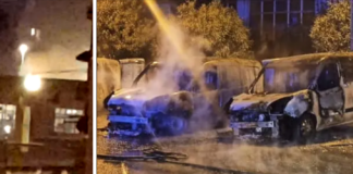 Incendio distrugge quattro furgoni della mensa scolastica a Torre Annunziata