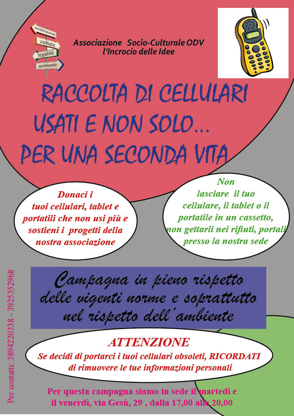 Raccolta di cellulari usati e non solo... per una seconda vita