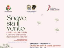 Sorrento, “Soave sia il vento Così… se fan tutti”: concerto per la Domenica delle Palme