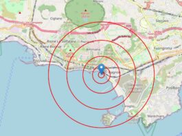 Forte terremoto ai Campo Flegrei. Magnitudo 3.4, epicentro a poca distanza dalla costa