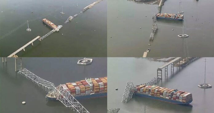 USA, crollo del Francis Scott Key Bridge, nave si schianta contro il ponte di Baltimora