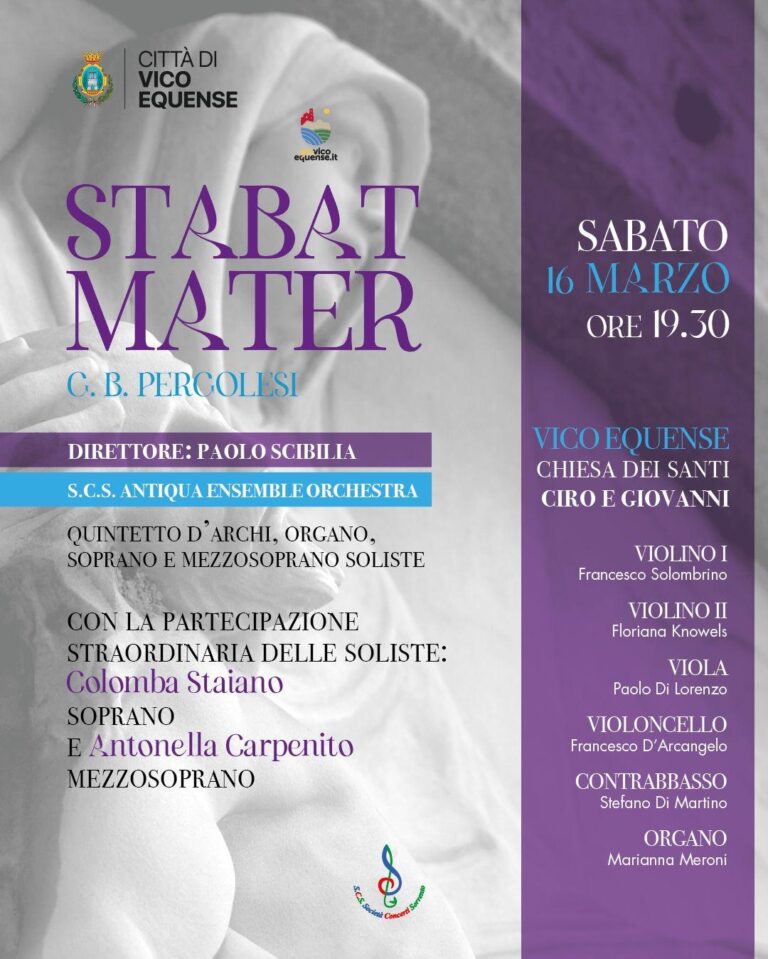 A Vico Equense la magia di Pergolesi con “Stabat Mater” alla chiesa dei SS. Ciro e Giovanni