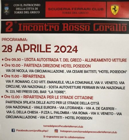 A Torre del Greco due raduni automobilistici il 25 e il 28 aprile