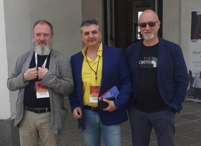 Giovanni Taranto con Carlo Lucarelli e Franco Forte