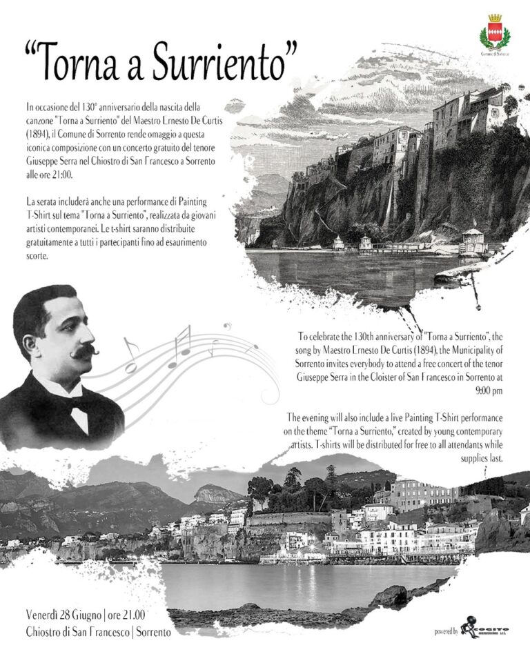 “Torna a Surriento”: una storia, da celebrare, lunga 130 anni “Torna a Surriento”: una storia, da celebrare, lunga 130 anni