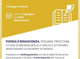 "Poesia è rinascenza" in tour, domani appuntamento a Napoli città libro