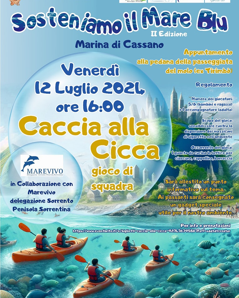 Piano di Sorrento, educazione ambientale: a Marina di Cassano ecco “Caccia alla cicca”, un gioco di squadra per tutelare il mare