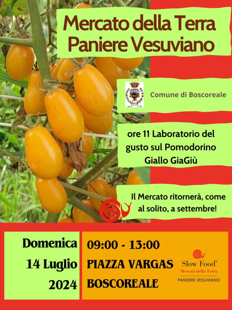 Torna domenica 14 luglio 2024 a Boscoreale il Mercato della Terra