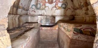 Giugliano, nella tomba del Cerbero resti umani di 2mila anni