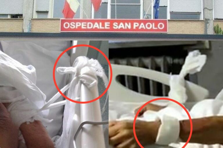 Anziani legati ai letti dell’Ospedale San Paolo di Napoli: ”Che fa, almeno così si tranquillizzano”