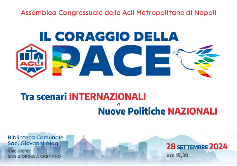 Sabato a San Giorgio a Cremano l’assemblea congressuale delle Acli di Napoli: presente il presidente nazionale Manfredonia