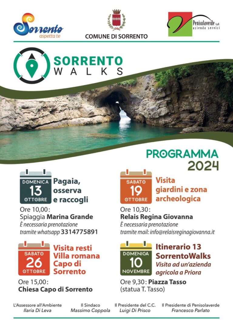 Tornano gli appuntamenti di Sorrento Walks Tornano gli appuntamenti di Sorrento Walks