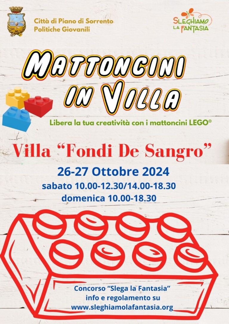 Piano di Sorrento, mattoncini LEGO®, due giorni di divertimento e giochi a Villa Fondi per grandi e piccini