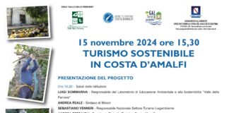 “Turismo Sostenibile in Costa d'Amalfi”, venerdì 15 novembre la presentazione del progetto del LEA Valle delle Ferriere