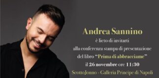 Esce il 26 novembre "Prima di Abbracciame" di Andrea Sannino