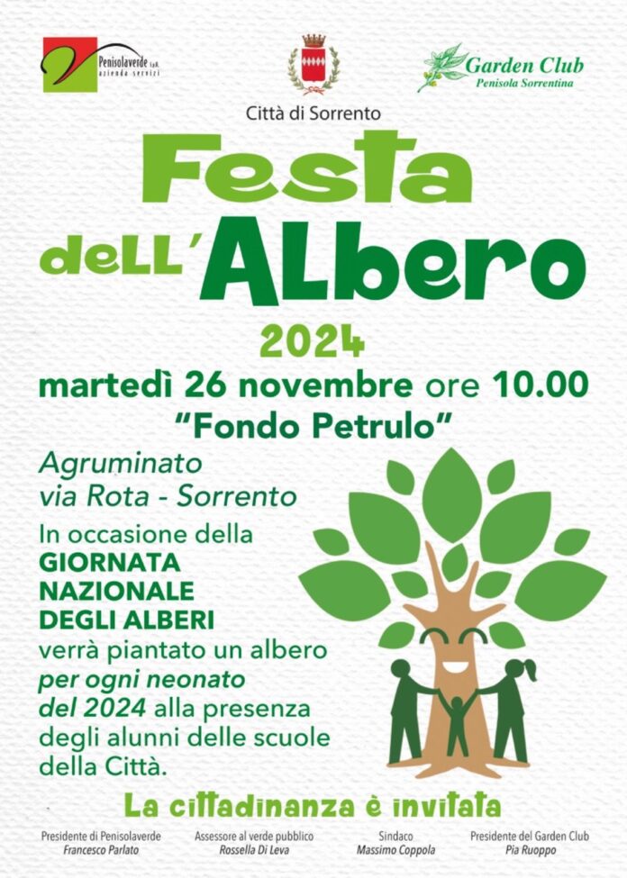 Festa dell’albero 2024: a Sorrento 92 nuove piante