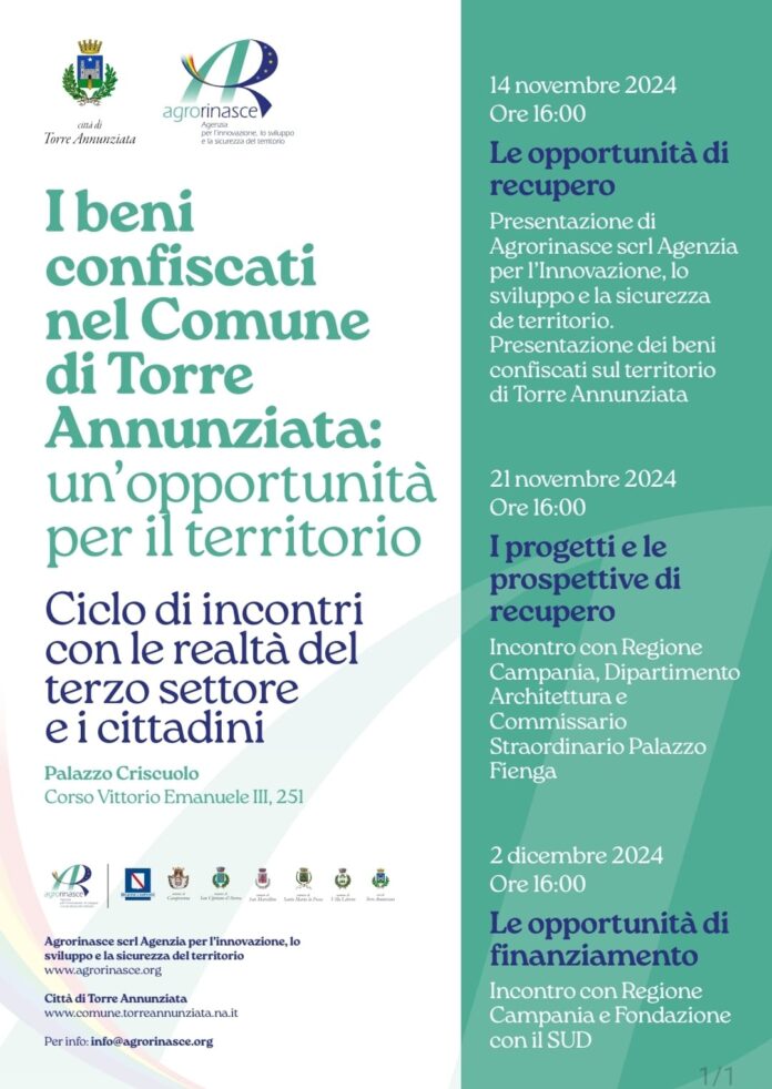 Torre Annunziata, ciclo di incontri sui beni confiscati Torre Annunziata, ciclo di incontri sui beni confiscati