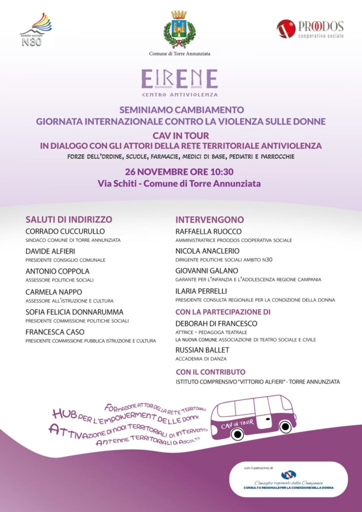Giornata contro la violenza sulle donne, a Torre Annunziata la rete degli attori antiviolenza