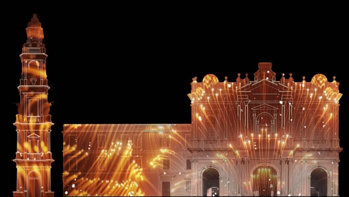 Pompei per la candidatura a Città capitale della Cultura si illuminano il Santuario e il Campanile