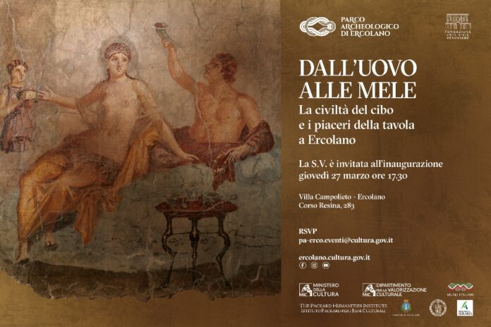 Inaugurazione della Mostra sul cibo del Parco di Ercolano a Villa Campolieto