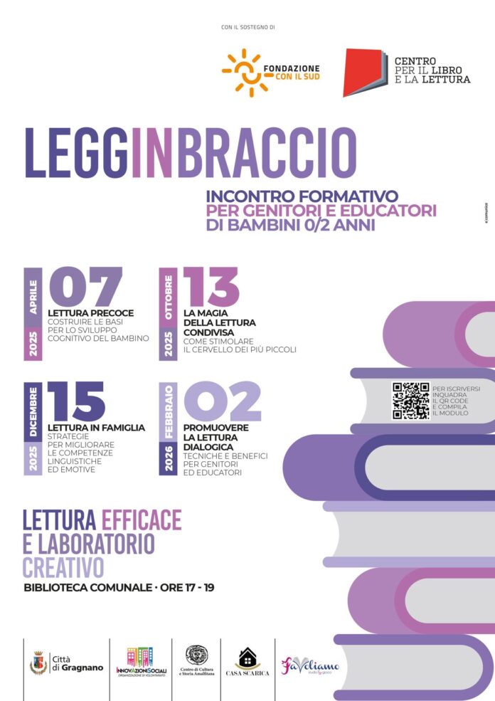 Gragnano: Legginbraccio, quattro appuntamenti dedicati a genitori ed educatori di bambini 0 a 2 anni