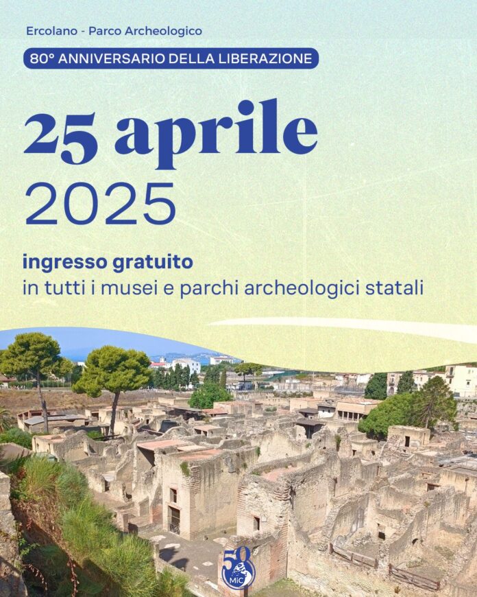 Il Parco Archeologico di Ercolano aperto per i ponti del 25 aprile e del 1° maggio