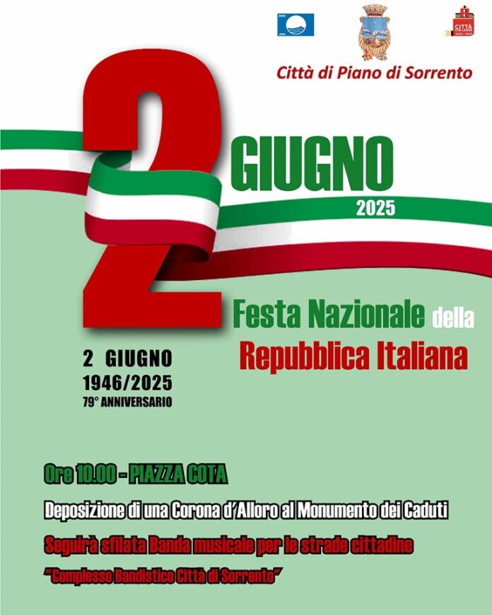 Piano di Sorrento, le iniziative per la Festa della Repubblica Italiana