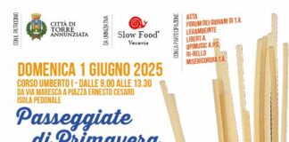 Torre Annunziata, domenica 1 giugno tornano “Le passeggiate di Primavera” con Slow Food, commercianti e associazioni