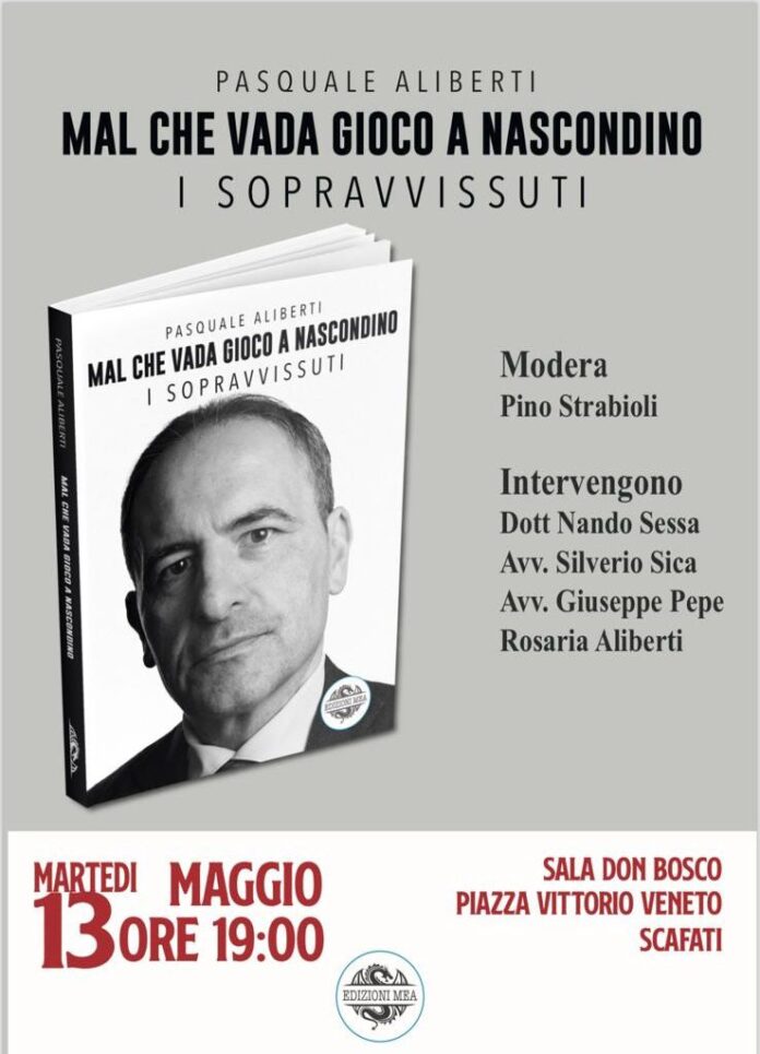 Scafati, Pasquale Aliberti presenta il suo nuovo libro: “Mal che vada gioco a nascondino – I Sopravvissuti”