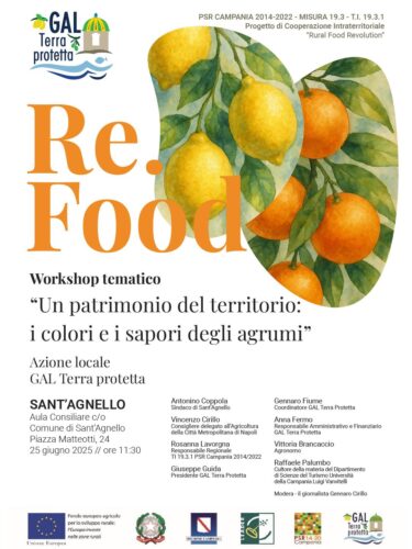 I colori e i sapori degli agrumi a Sant’Agnello: il nuovo workshop Re-Food del GAL Terra Protetta