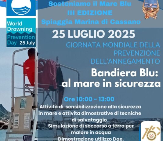 Piano di Sorrento: evento a Marina di Cassano per la Giornata mondiale della prevenzione dell’annegamento