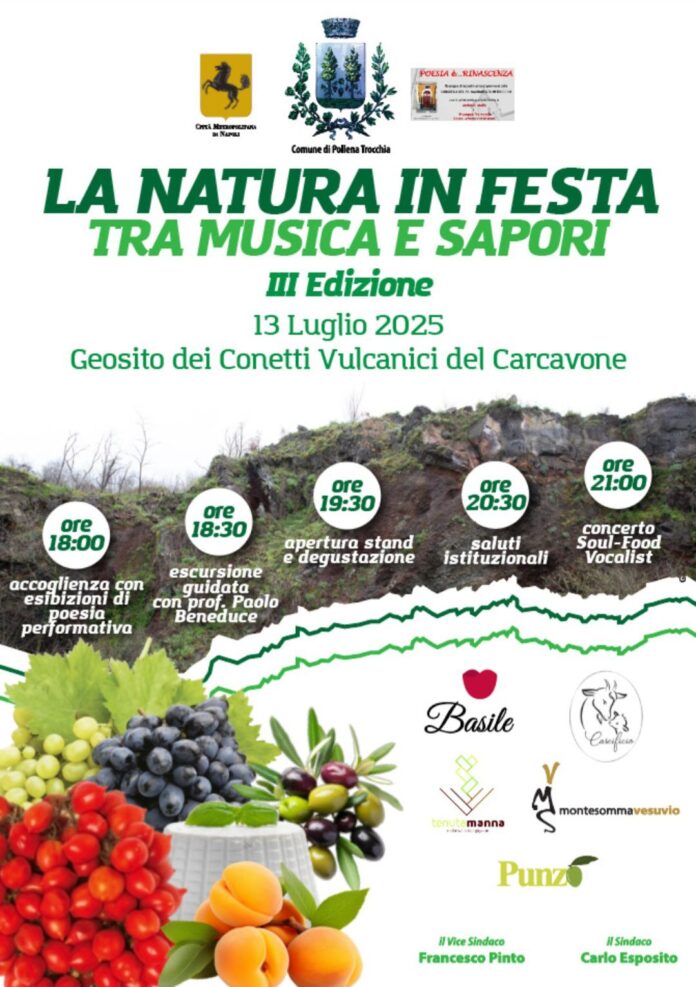 Pollena Trocchia, “Natura in festa”: musica, sapori e bellezze naturali ai Conetti Vulcanici del Carcavone