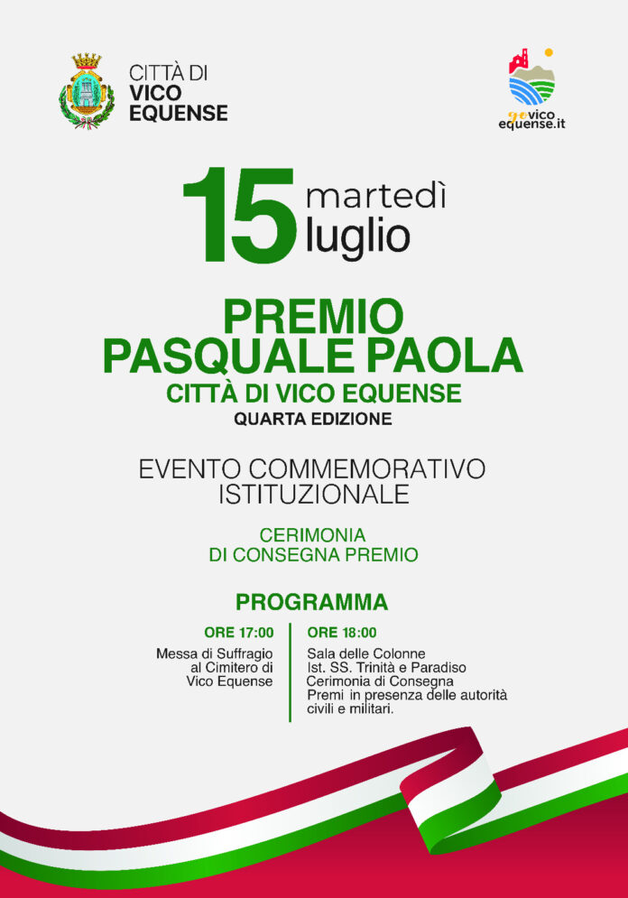 Vico Equense, agenti eroi premiati al Comune: al via la quarta edizione del Premio “Pasquale Paola”