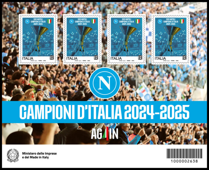 Poste Italiane celebra il quarto Scudetto del Napoli con un francobollo speciale