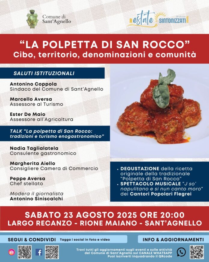 Sant’Agnello celebra la “Polpetta di San Rocco”: musica, talk e degustazioni