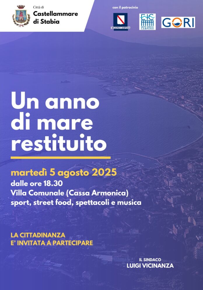 Castellammare celebra “Un anno di mare restituito”: il 5 agosto una festa per la città