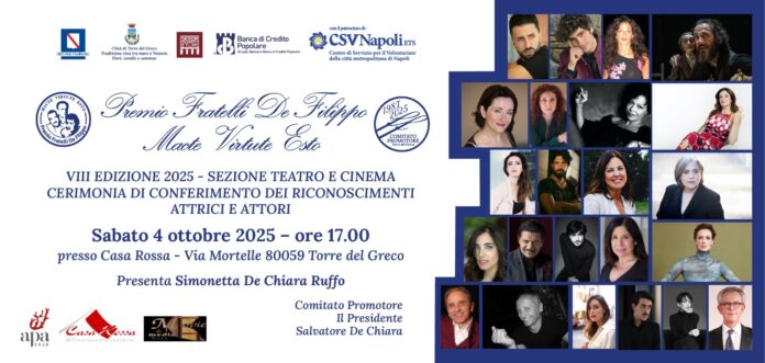 Torre del Greco, torna il Premio Internazionale di Poesia Fratelli De Filippo: l’8ª edizione dedicata a Grazia Raia