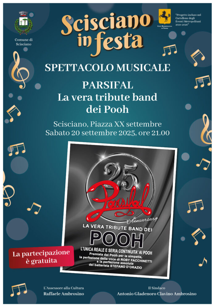 Scisciano chiude “Scisciano in Festa” con il concerto dei Parsifal, la vera tribute band dei Pooh