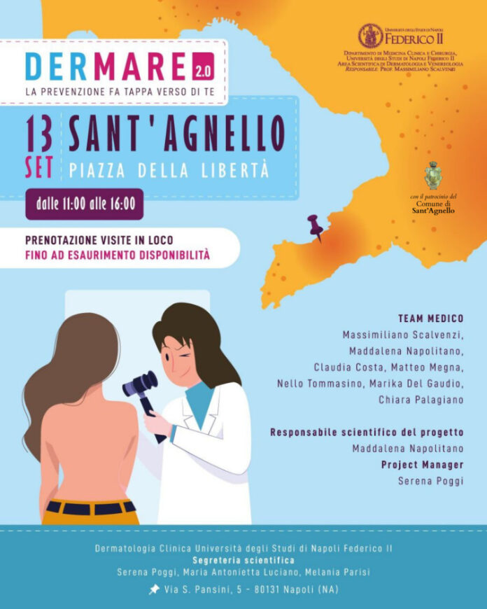 Sant’Agnello, screening gratuiti: sabato visite dermatologiche con l’Università Federico II