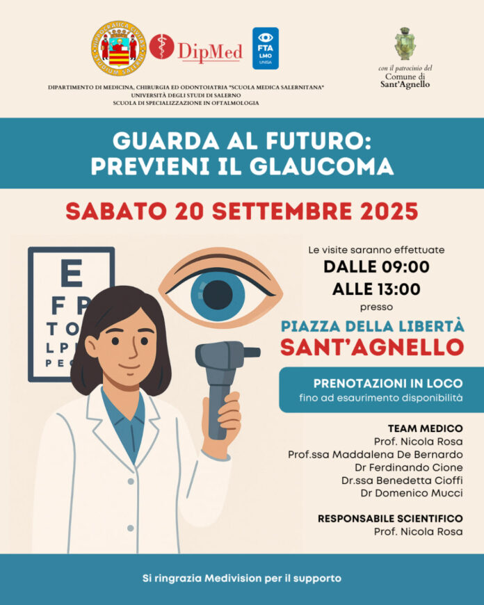 Sant’Agnello: screening gratuiti per la prevenzione del glaucoma