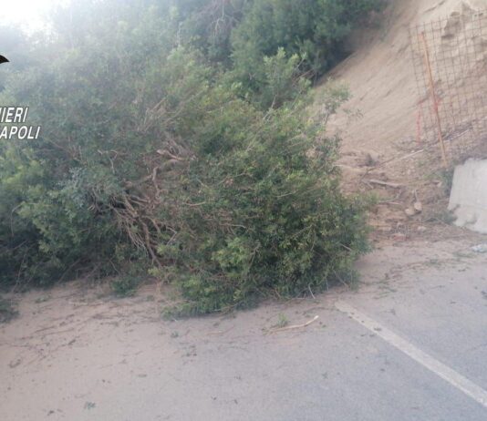 Bacoli, frana a via Scalandrone: strada invasa da detriti e pali elettrici, traffico bloccato