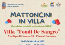 Piano di Sorrento, torna “Mattoncini in Villa”: quattro giorni di creatività e divertimento a Villa Fondi