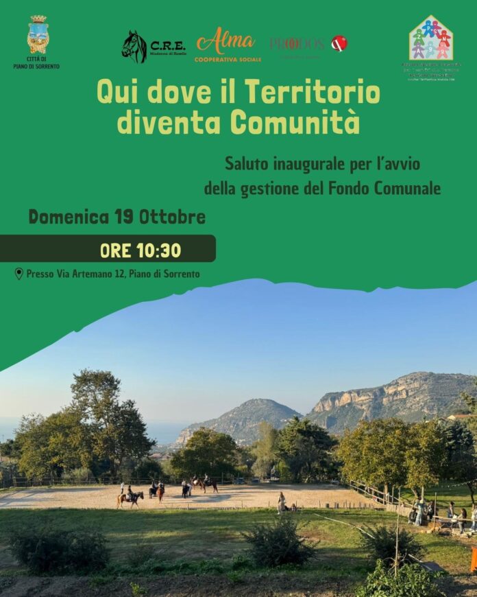 Piano di Sorrento inaugura la nuova gestione del Fondo Comunale di Via Artemano Piano di Sorrento inaugura la nuova gestione del Fondo Comunale di Via Artemano