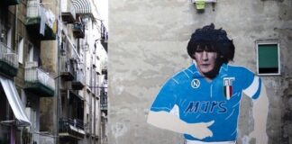 Napoli, riaperto il Largo Maradona: via i teloni dal murale dei Quartieri Spagnoli