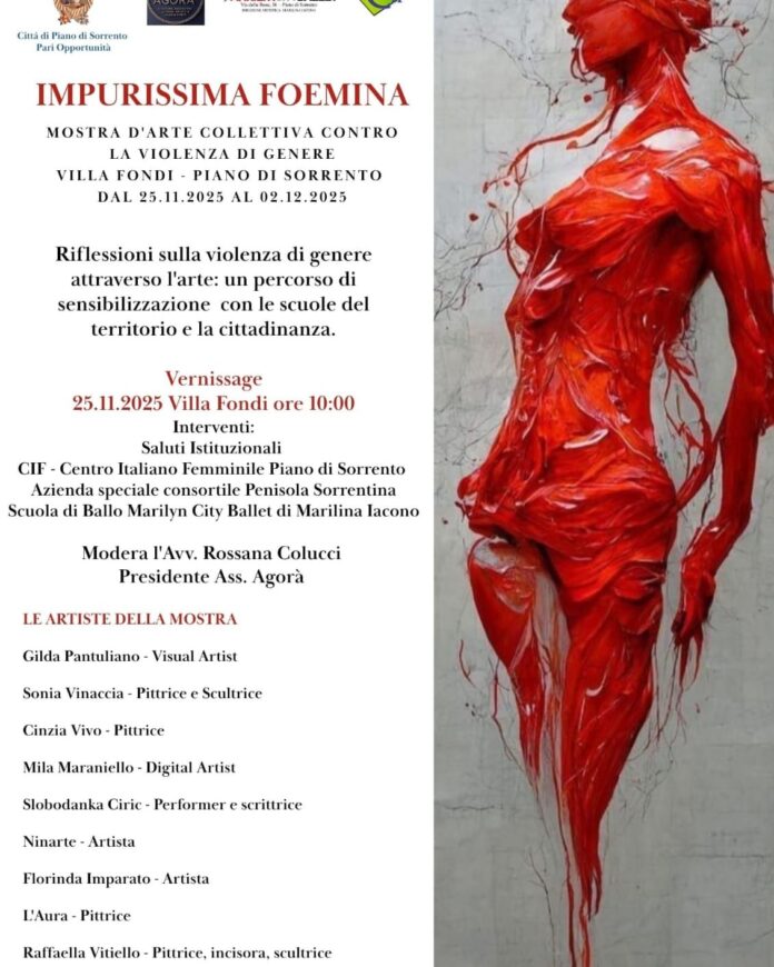Piano di Sorrento, arte e cultura per la Giornata internazionale contro la violenza sulle donne