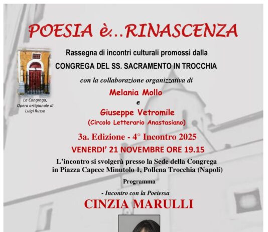 “Poesia è… Rinascenza”: a Pollena Trocchia arriva la poetessa Cinzia Marulli